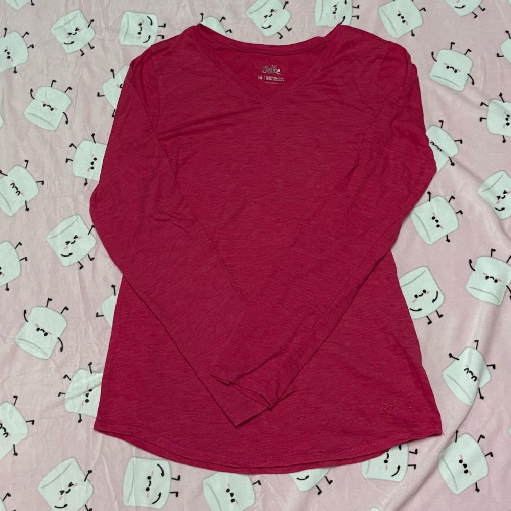 Girls Justice Hot Pink Long Sleeve Shirt
